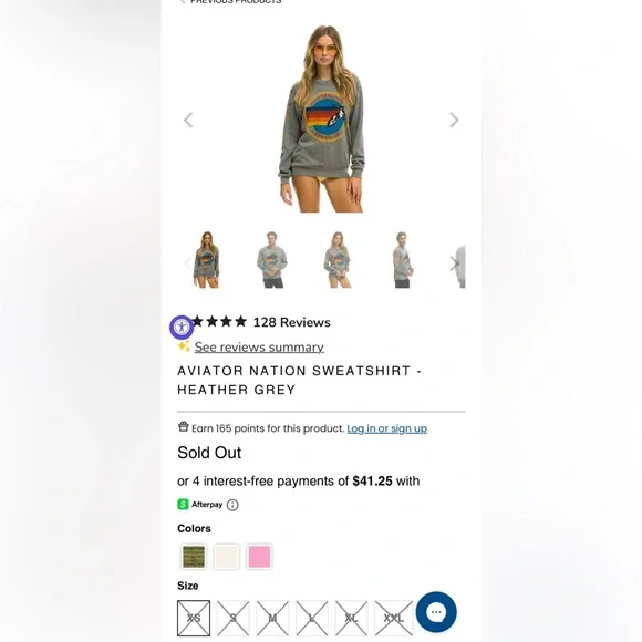 AVIATOR NATION SWEATSHIRT - HEATHER GREY - Picture 7 of 10